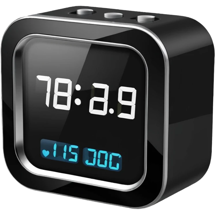 alarm clock phone with different times emoji