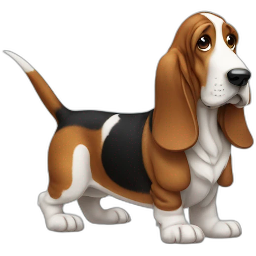 Dog basset hound full-body emoji