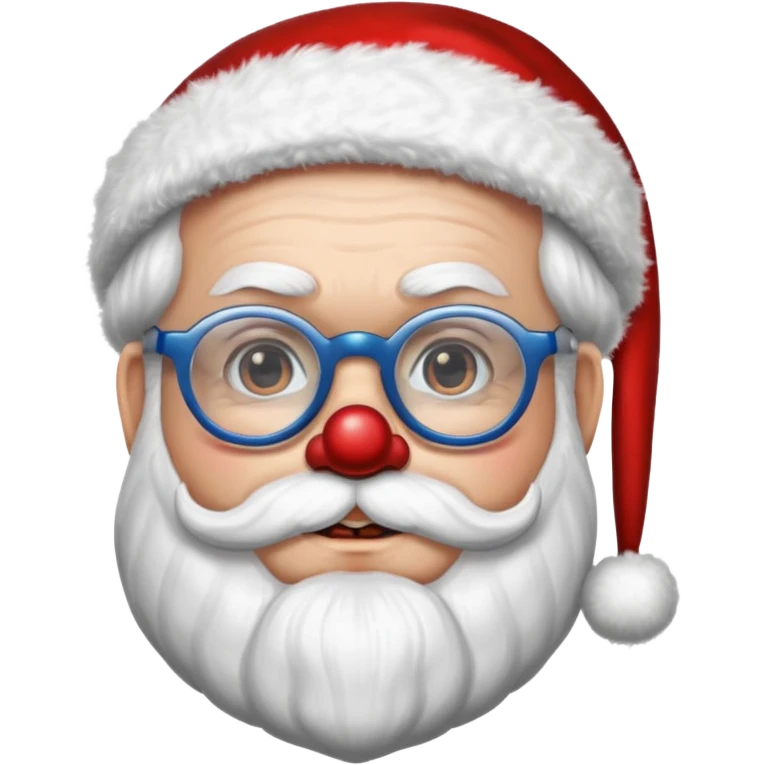 santa with clown and glasses emoji