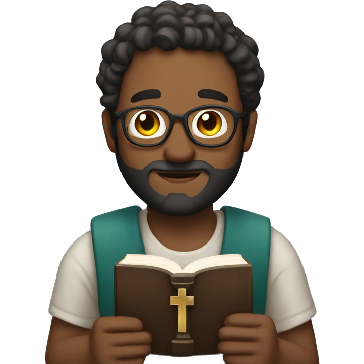 man with bible in hand emoji