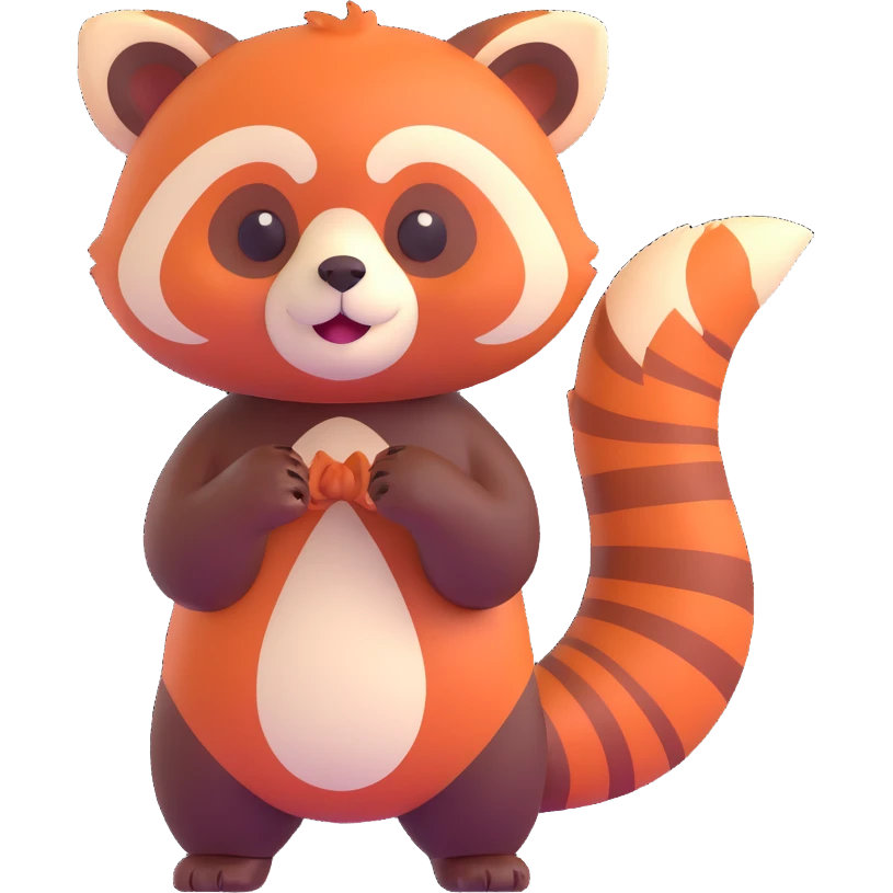 cute red panda, standing  emoji
