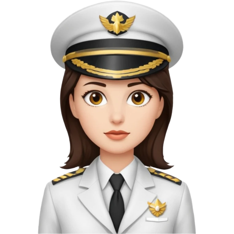 brunette woman captain white suit emoji