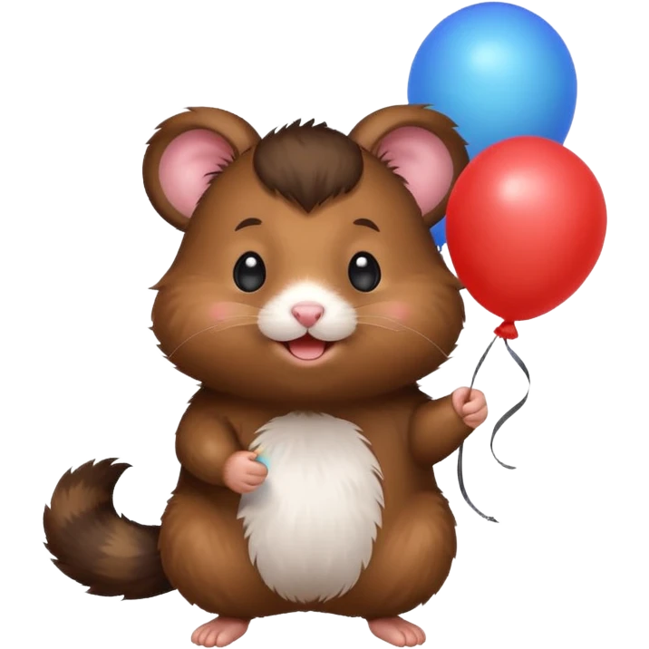 black hamster with balloons emoji