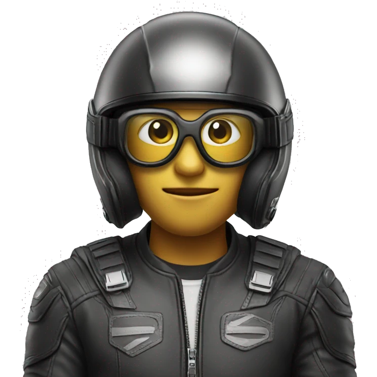 Emoji wearing eyeglasses and cool motorcycle helmet emoji