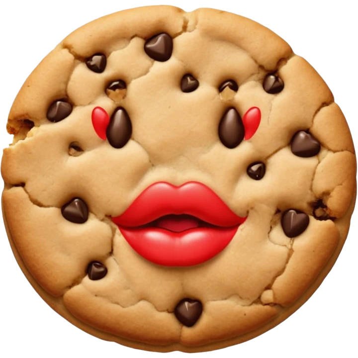 A cookie giving a kiss emoji