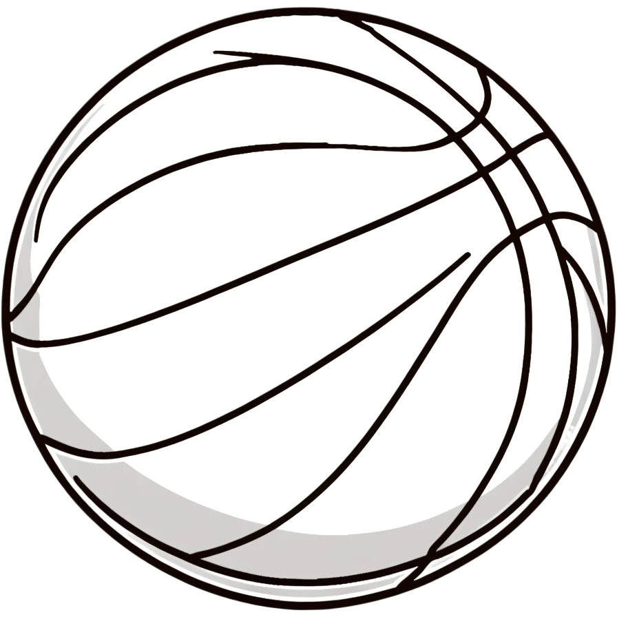 Minimalist Spalding basketball with NBA logo, orange with black lines emoji
