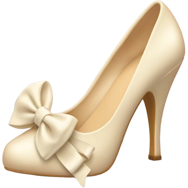 Cream Heels with bow emoji