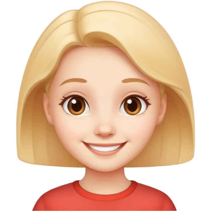 cute girl character with oval flat head emoji