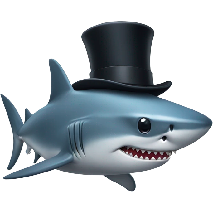 shark with tophat emoji