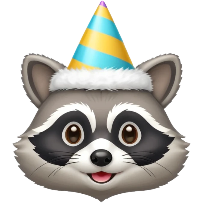 a raccoon celebrating emoji