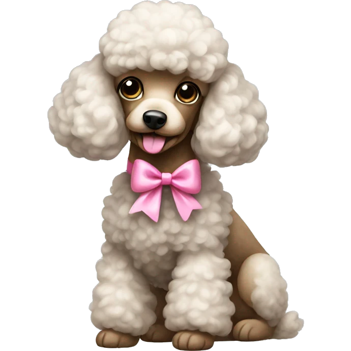 Poodle with a pink bow emoji