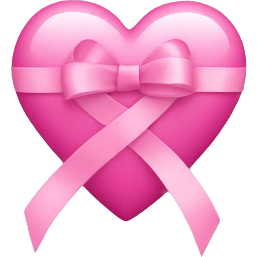 Pink heart with pink ribbon  emoji