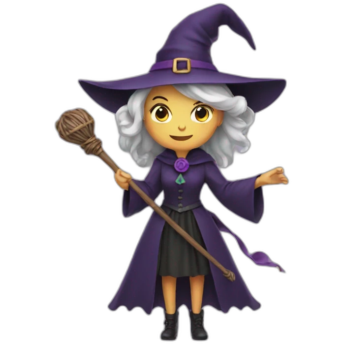A witch holding a wand emoji