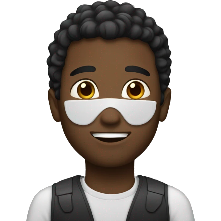 black man with white ti emoji