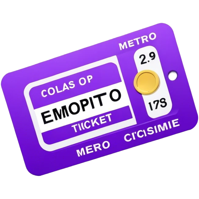 Parisien metro purple ticket  emoji