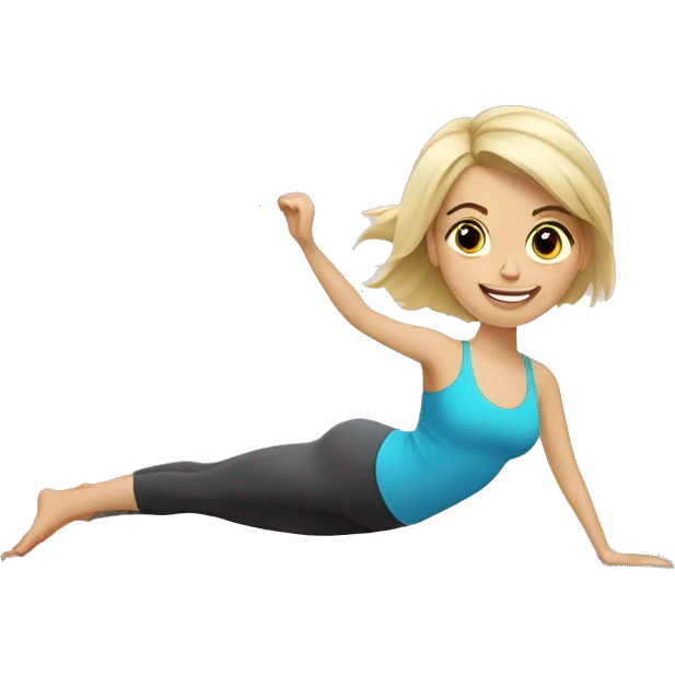 Blonde girl on Pilates reformer  emoji