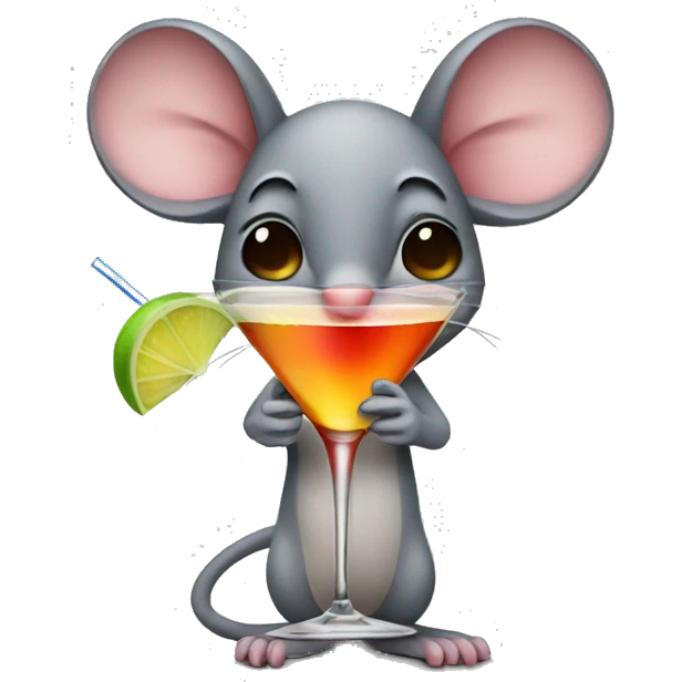 Mouse with a cocktail emoji