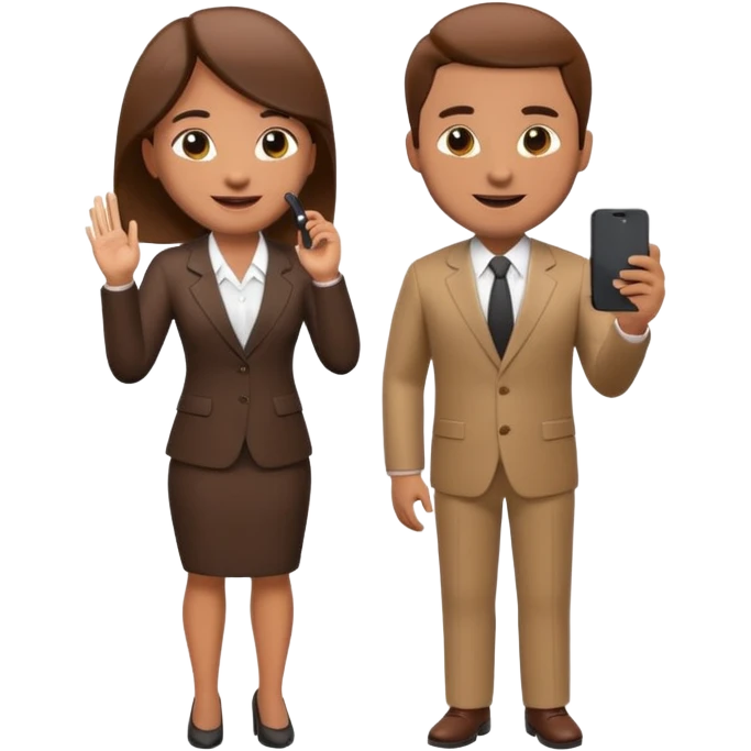 A 3D full body MNC Employee bitmoji talking on mobile with someone emoji