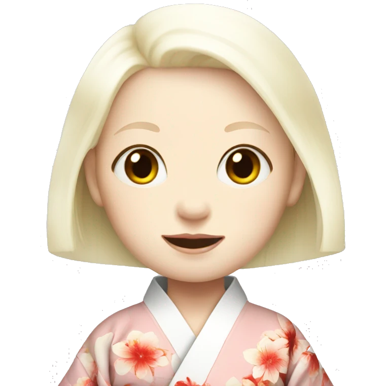 albino girl wearing a kimono  emoji