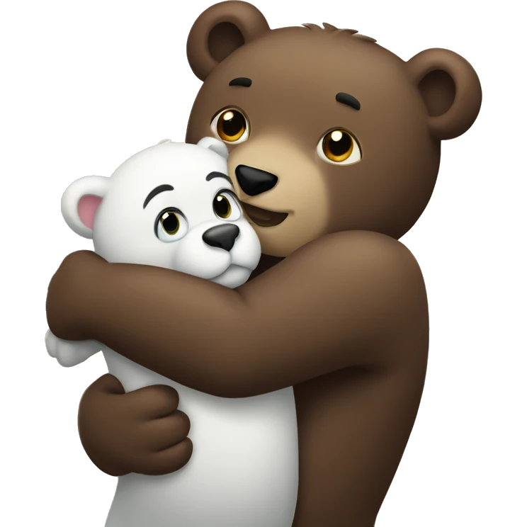 Bear hugging panter emoji