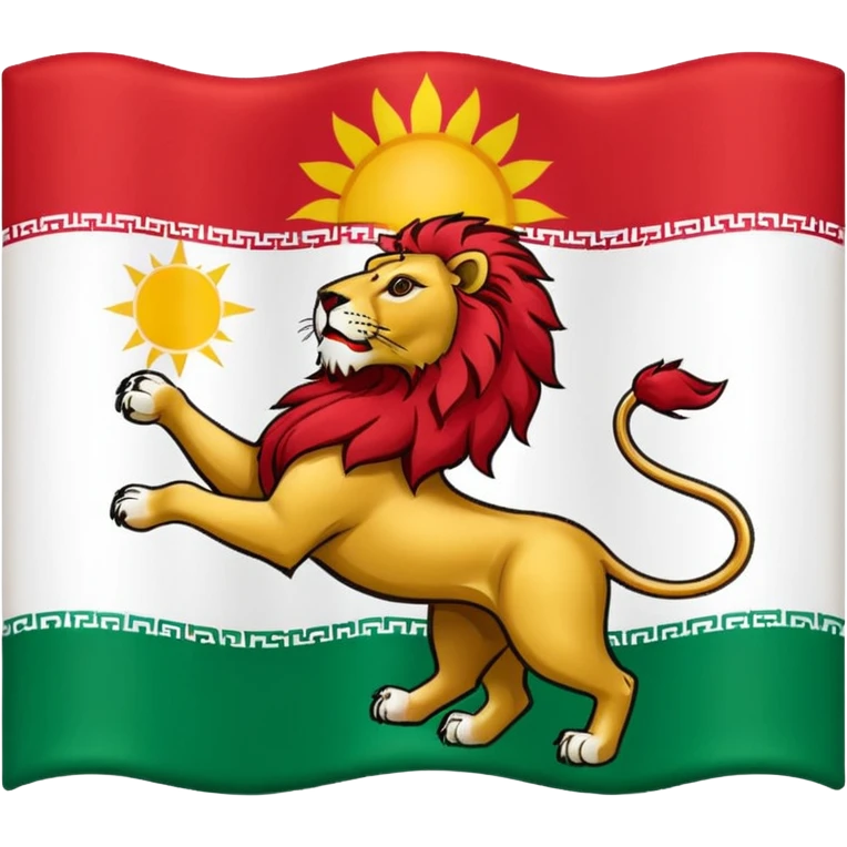 Iran flag with lion and sun logo emoji