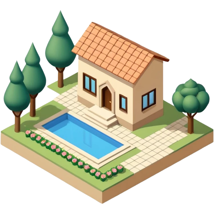 little city and many, small, ordinary, simple, home, Iranian-style, 1980, isometric emoji