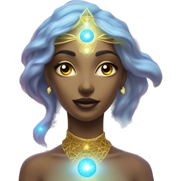 Pleiadian radiant glowing diva woman female third eye emoji