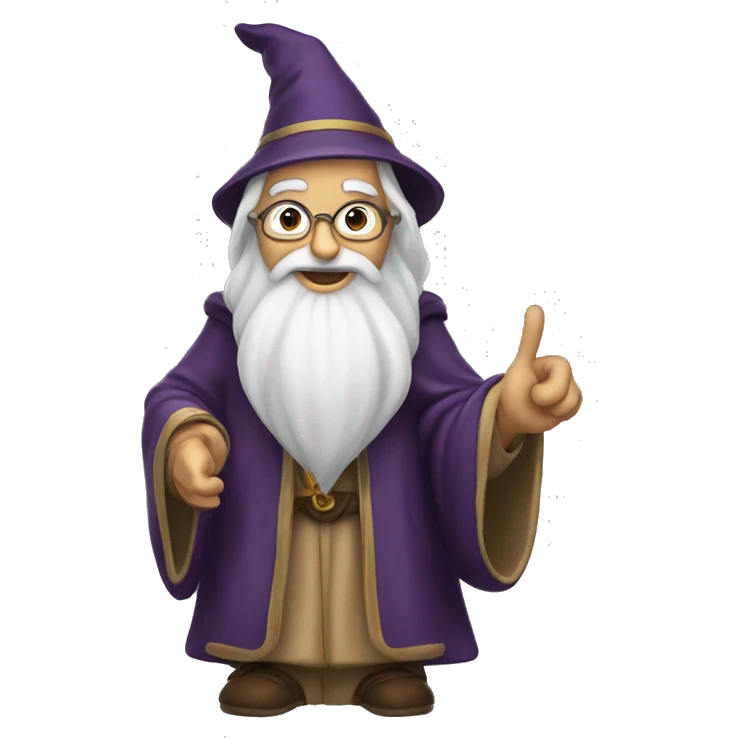 wise wizard raisng his finger up emoji
