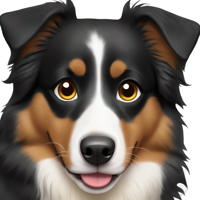 Black and tan Australian shepherd dog mostly black emoji