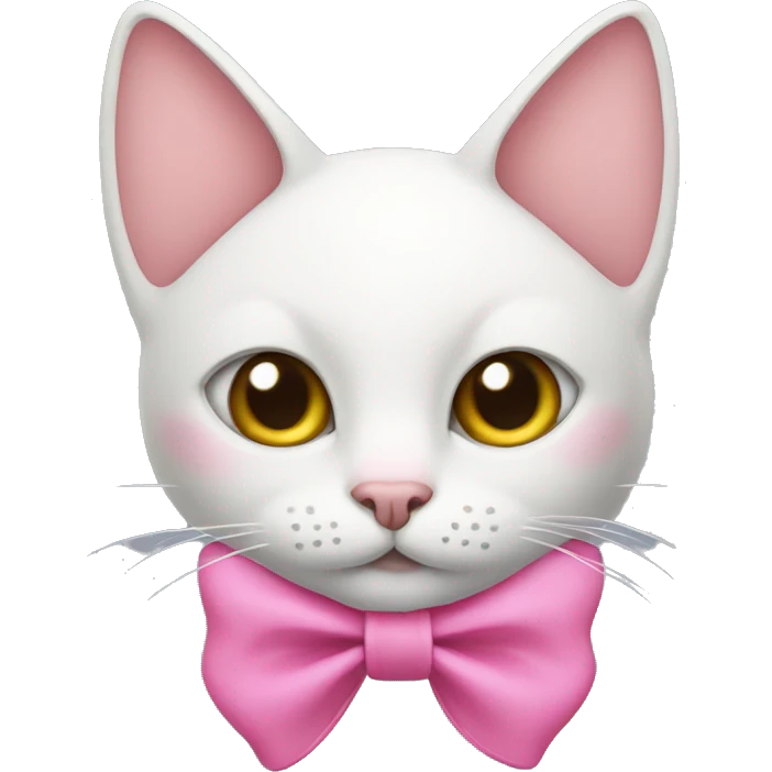 cat with pink bows on right side of ear emoji