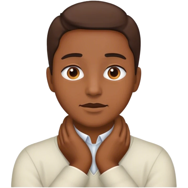 face with hands around its neck emoji