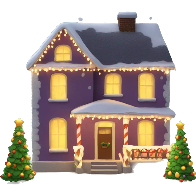 Christmas house with lights emoji