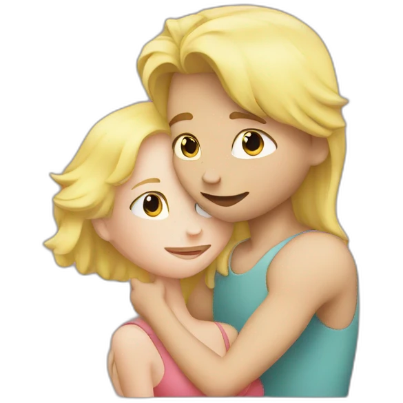 Blond boy kissing blonde girl emoji