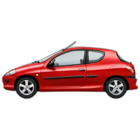 Red Peugeot 206 emoji