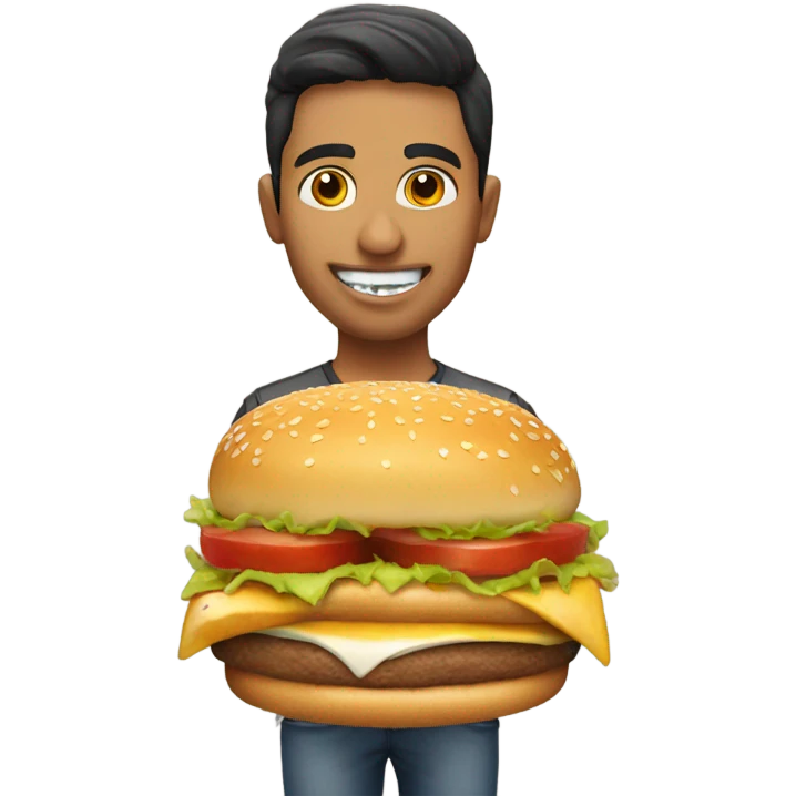 a mexican eating a burger emoji