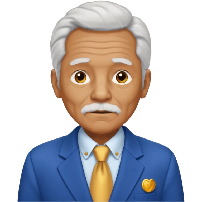 i need an image of a old man named clyde who provides basic credit reports. wears a blue blazer with gold button and open necked white shirt  emoji