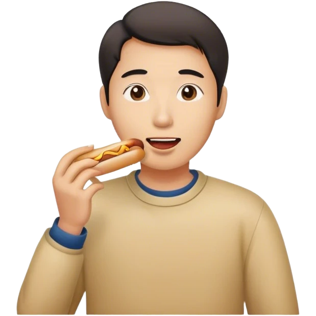 asian eating dog emoji