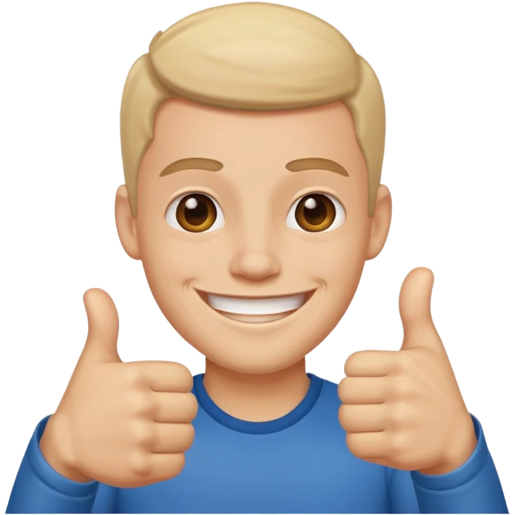 Buat gambar those bad tings guy dari sml yg sedang senang dan berikan jempol emoji