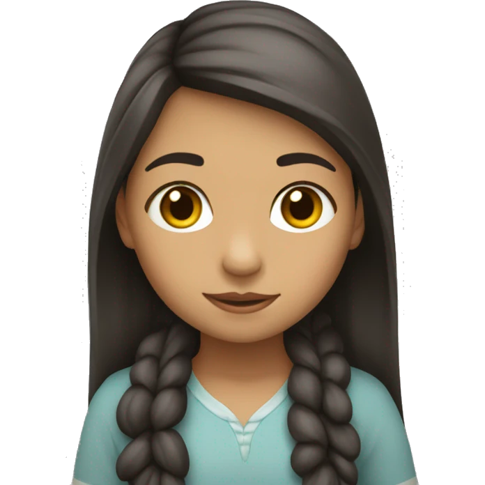 niña con pelo largo moreno y pecas emoji