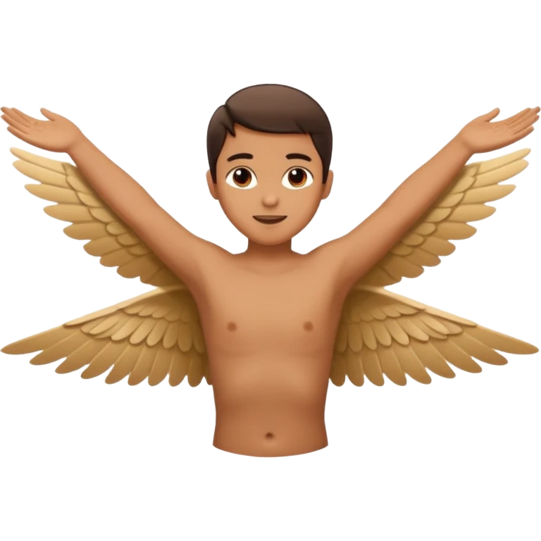 somone posing with their hands in a straight line horizontally like a wingspan pose emoji