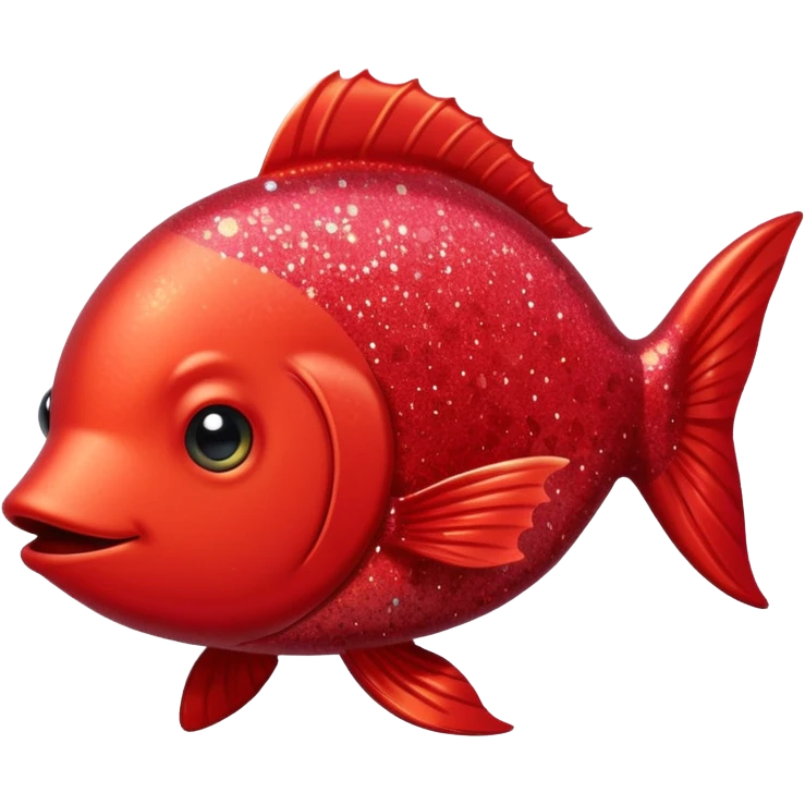 red glitter cute fish emoji