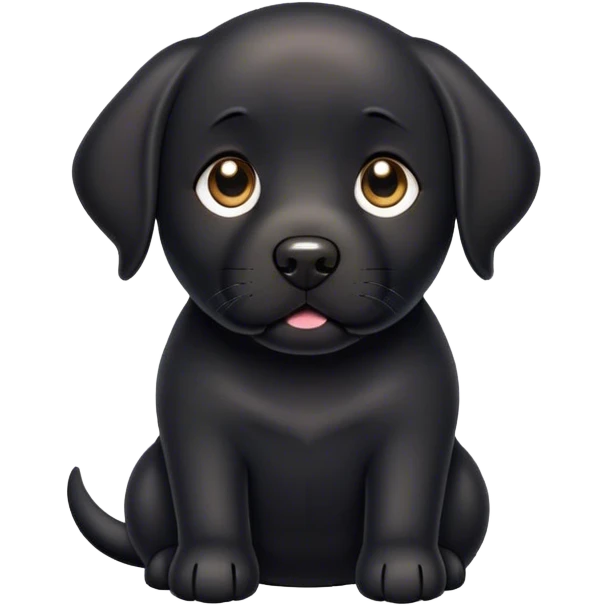 Cute black lab dog emoji