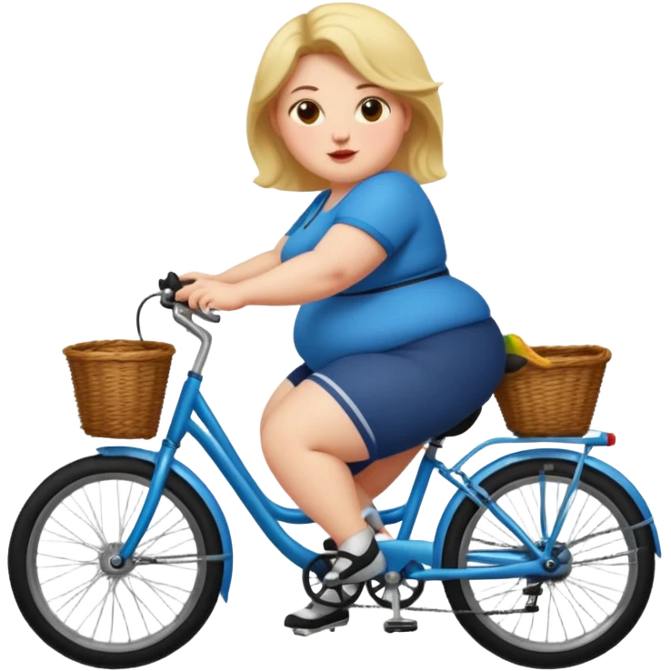 Fat women on bicycle  emoji