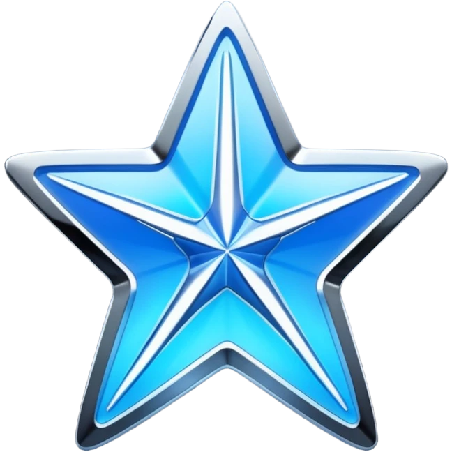 blue sorayama gradient chrome plasma energy star emoji