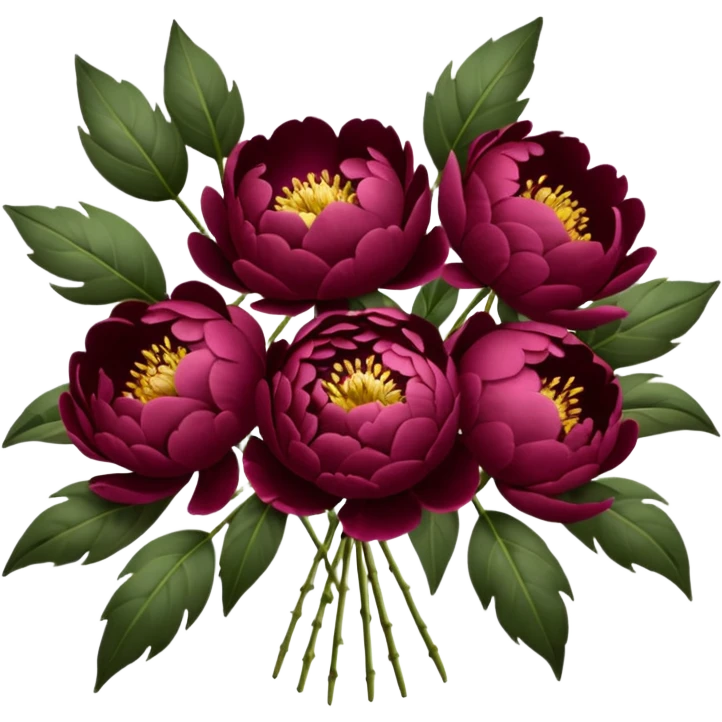 Close Burgundy peonies bouquet  emoji