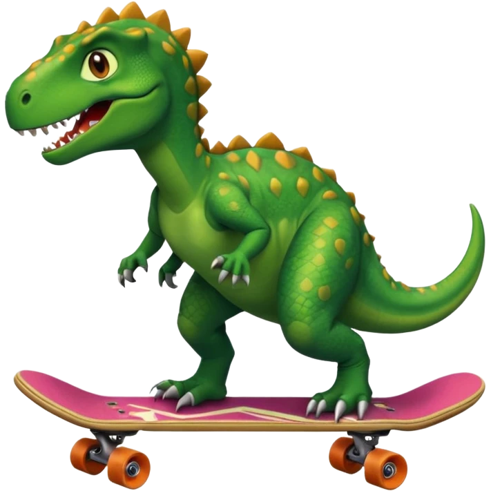 Dinosaur on a skateboard emoji
