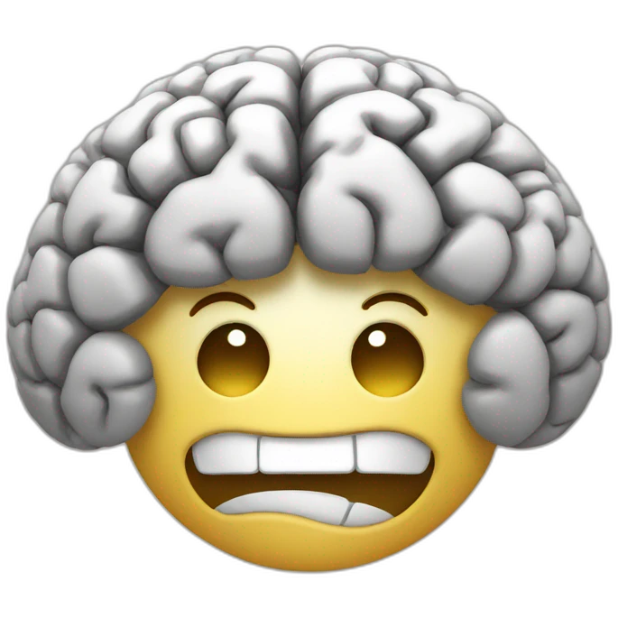 Brain with a smile emoji