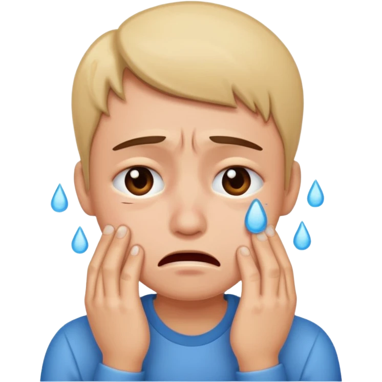 Stressed and crying emoji