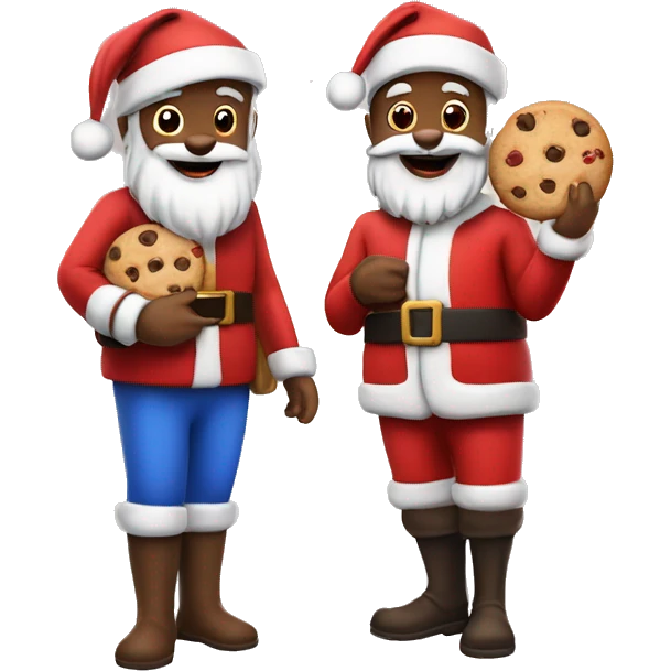 Santa Claus with Rudolf and Cookies emoji