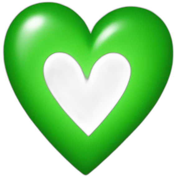 Green and white heart emoji